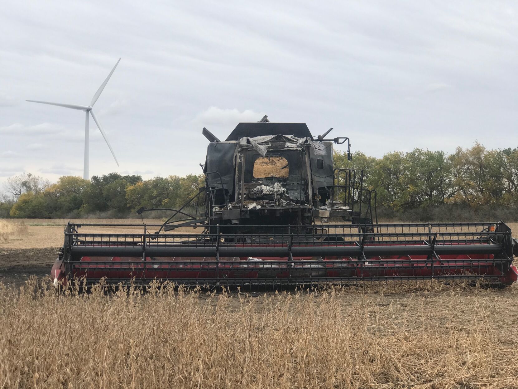 Farmer Escapes Combine Fire